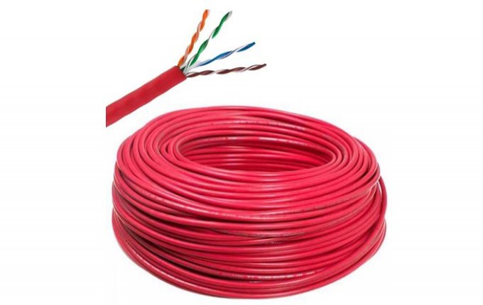 Cabo de Rede Prysmian Cat6 LSZH 4x24AWG U-UTP Vermelho