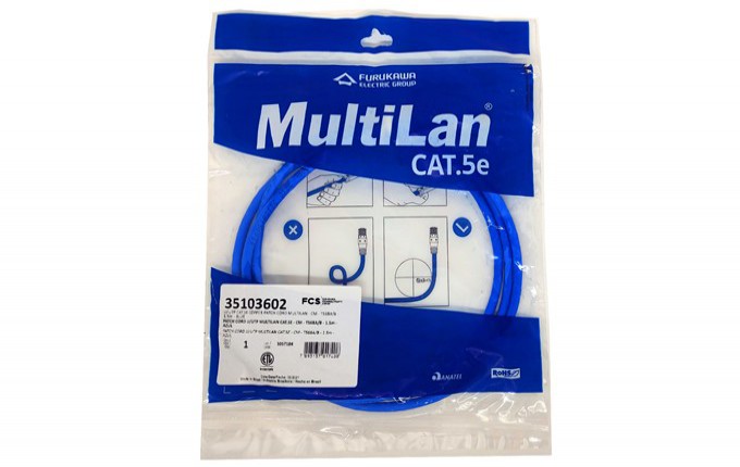 PATCH CORD U-UTP MULTILAN CAT.5E CM 1.5M AZ FURUKAWA