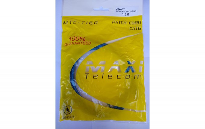 PATCH CORD CAT6 1,5M AZ MAXI TELECOM