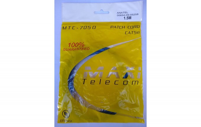 PATCH CORD CAT5E 1,5M AZ MAXI TELECOM